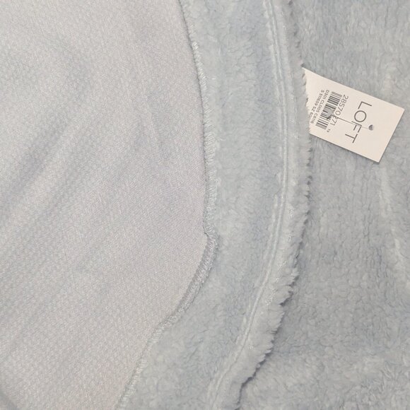 Loft Faux Sherpa Fleece Sweatshirt in Icy Gray Size Small - Picture 6 of 8